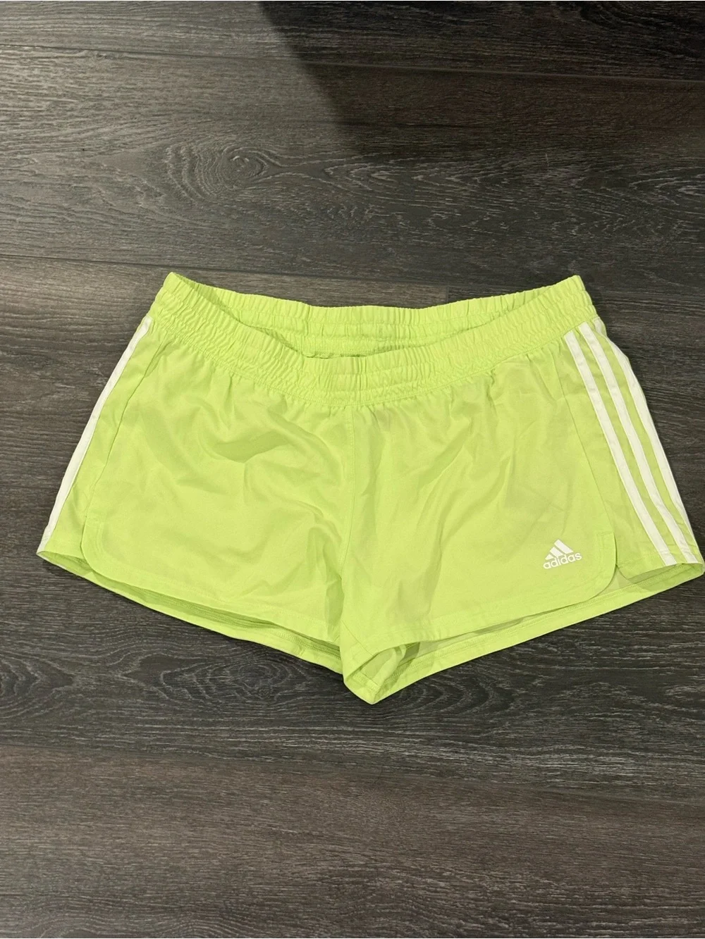 NWT Adidas Pacer 3-Stripes Train Shorts - Pulse Lime/White, Large - Picture 7 of 13